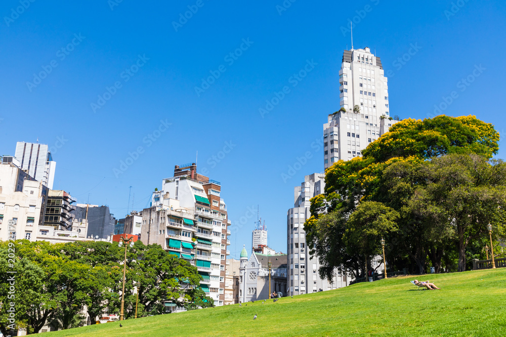 The Obelisk a major touristic destination in Buenos Aires, Argentina