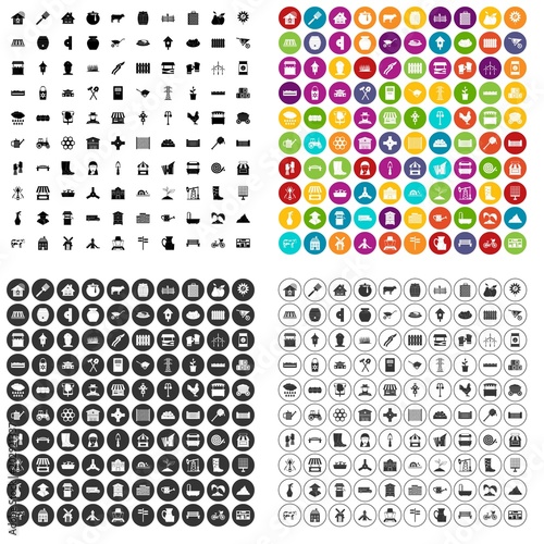 100 set vector in 4 variant for any web design isolated on white