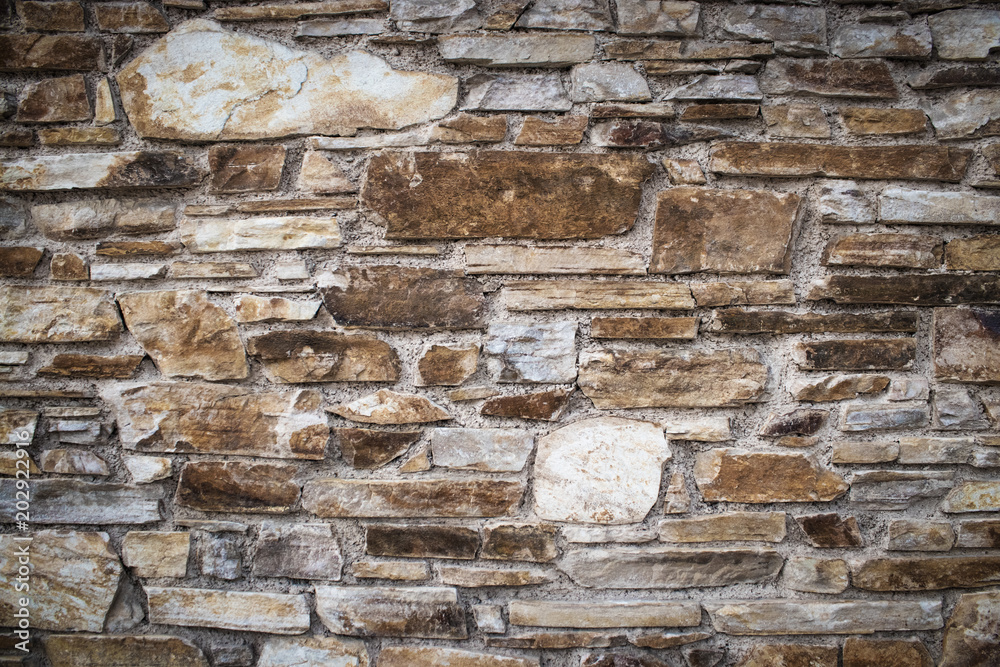 Fotografie Abstract brick wall textured background, grungy rusty blocks
