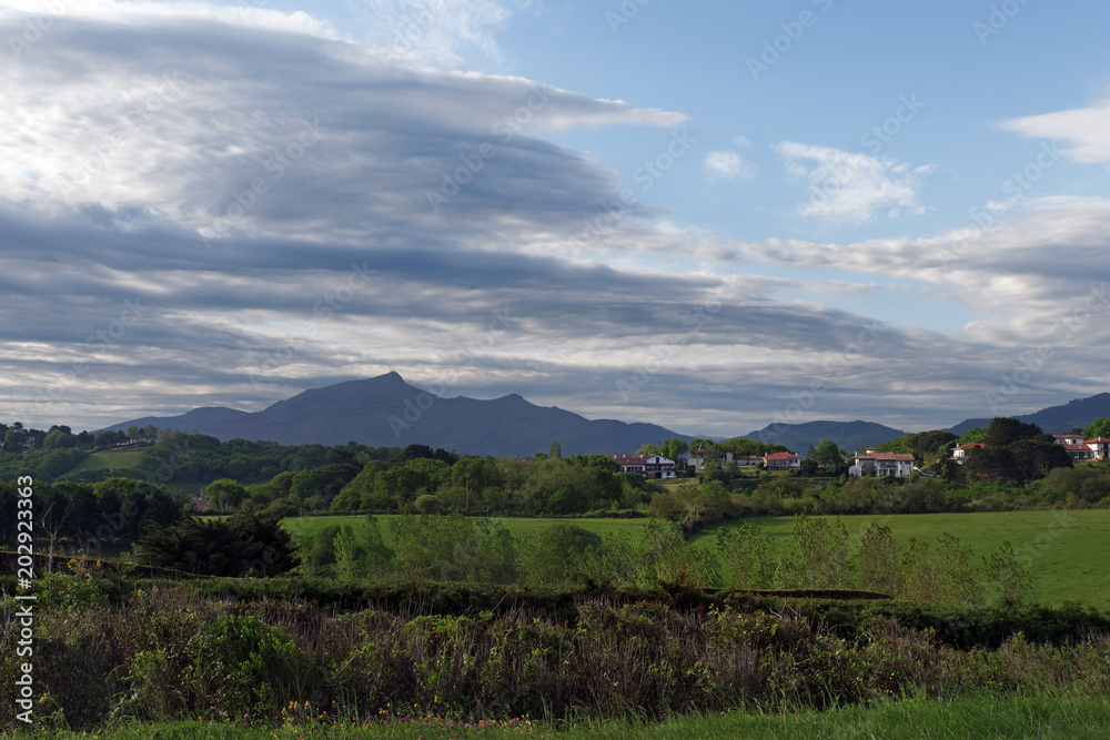 Valley and mountains in the Basque country