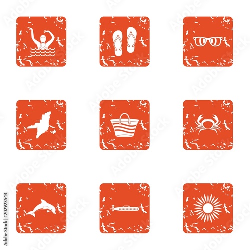 Vagabond icons set. Grunge set of 9 vagabond vector icons for web isolated on white background