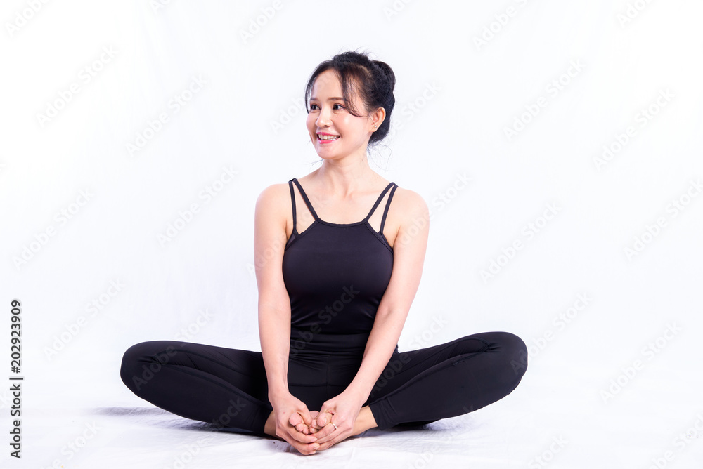 yoga for health,Asian women.
