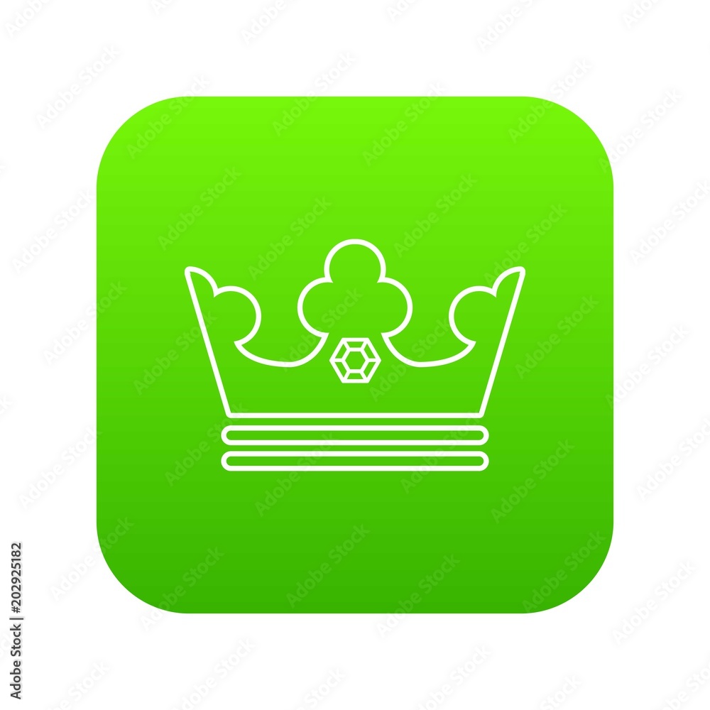 Steel crown icon green vector isolated on white background Steel crown icon green vector isolated on white background