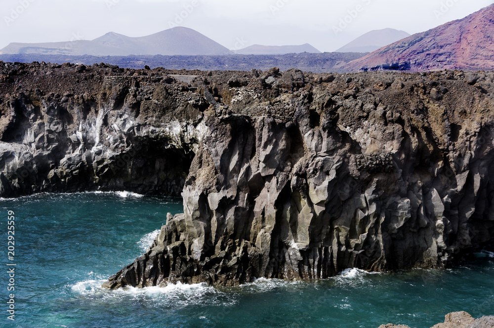 Naklejka premium Incredible view at the coastside of Lanzarote - Canary Islands - Spain