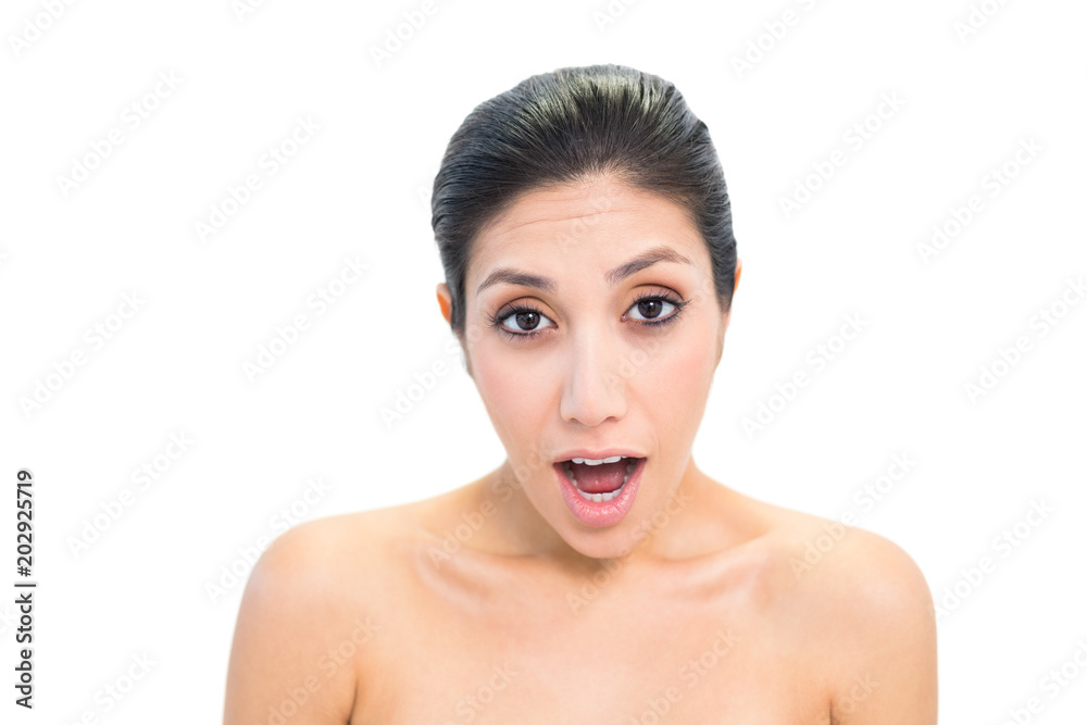 Shocked brunette looking at camera Shocked brunette looking at camera