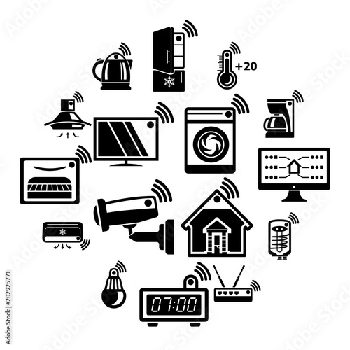 Smart home icons set. Simple illustration of 16 smart home vector icons for web
