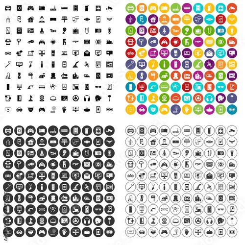 100 software engineering icons set vector in 4 variant for any web design isolated on white