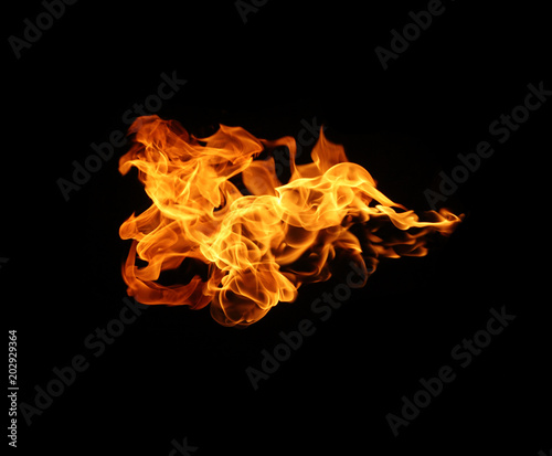 Fire flames isolated on black background © jamroenjaiman