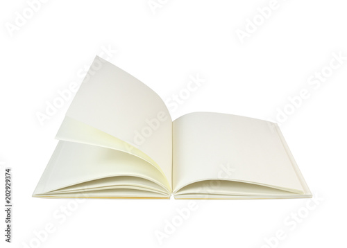 open book on white background