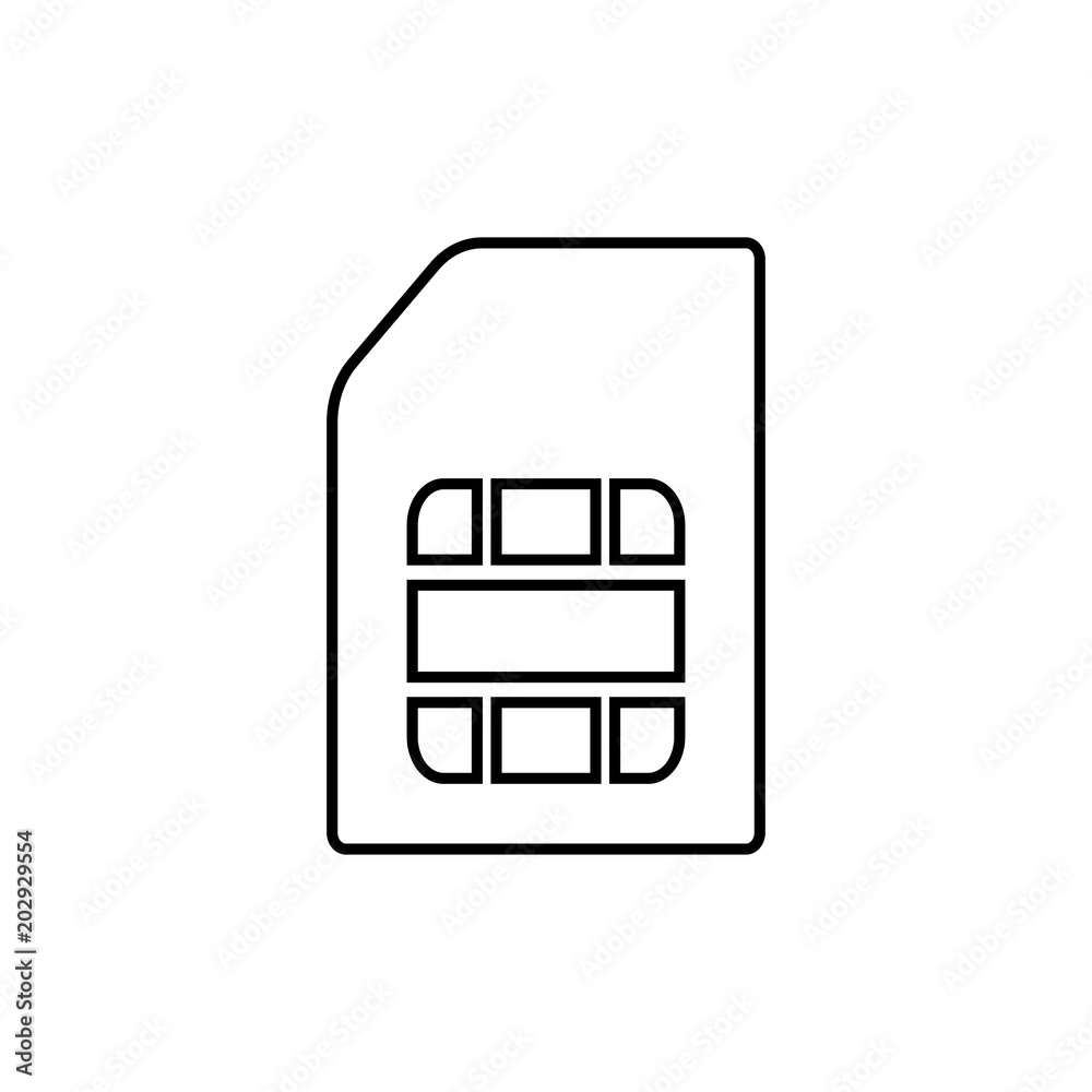 Sim card vector icon, micro chip symbol. Modern, simple flat vector illustration for web site or mobile app Sim card vector icon, micro chip symbol. Modern, simple flat vector illustration for web site or mobile app