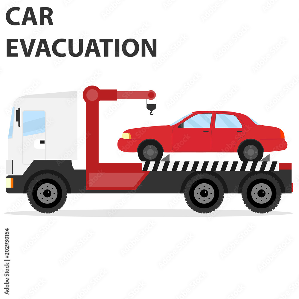 Φωτογραφία The tow truck, the tow truck with the crane puts the car