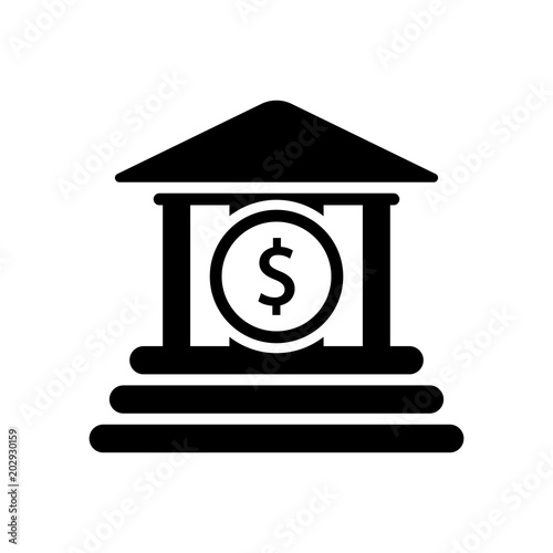 Bank Icon vector flat