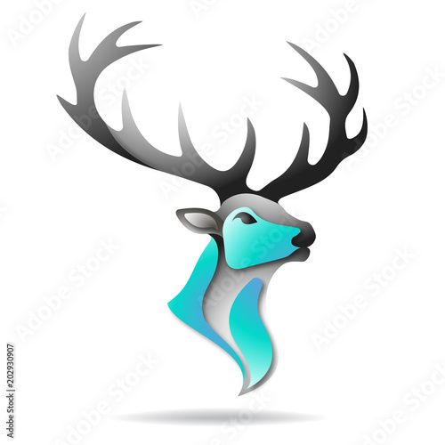 Deer Logo. Vector colorful illustration.