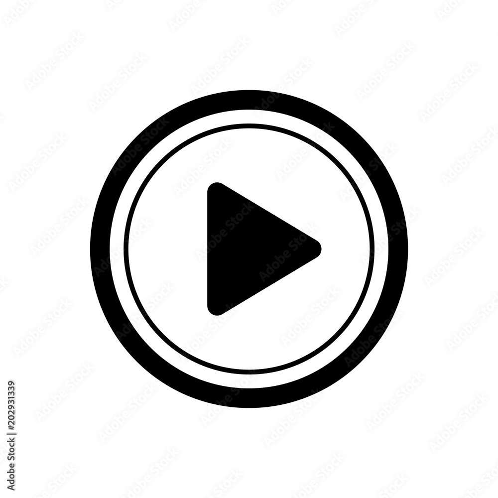 Play icon ui simple style flat illustration Play icon ui simple style flat illustration