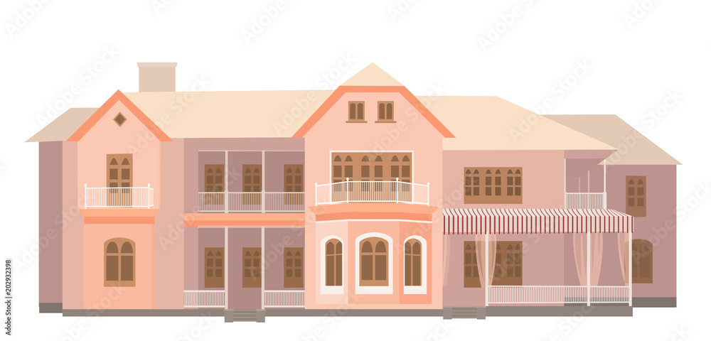 Big two-storied house isolated on white background Big two-storied house isolated on white background