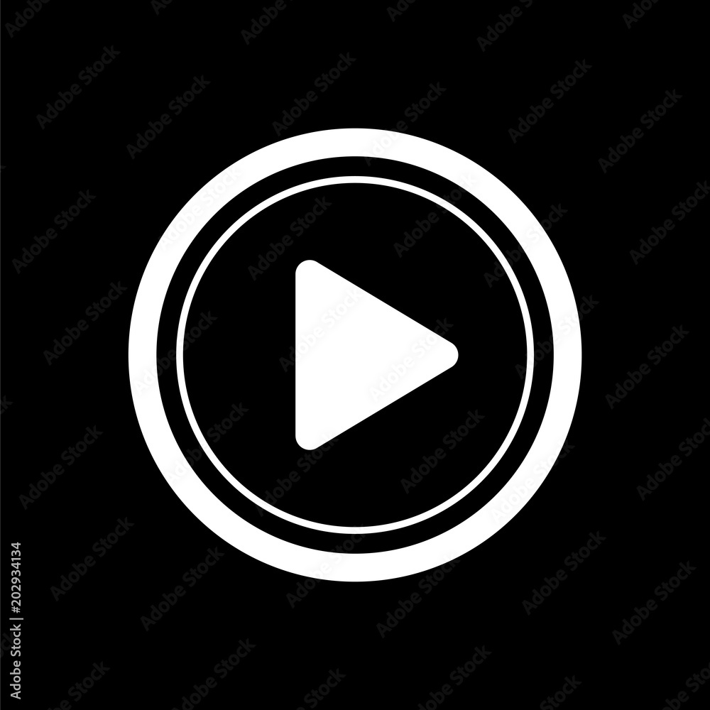 Play icon ui simple style flat illustration Play icon ui simple style flat illustration