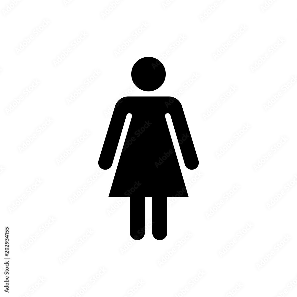 woman icon. vector sign symbol on white background woman icon. vector sign symbol on white background