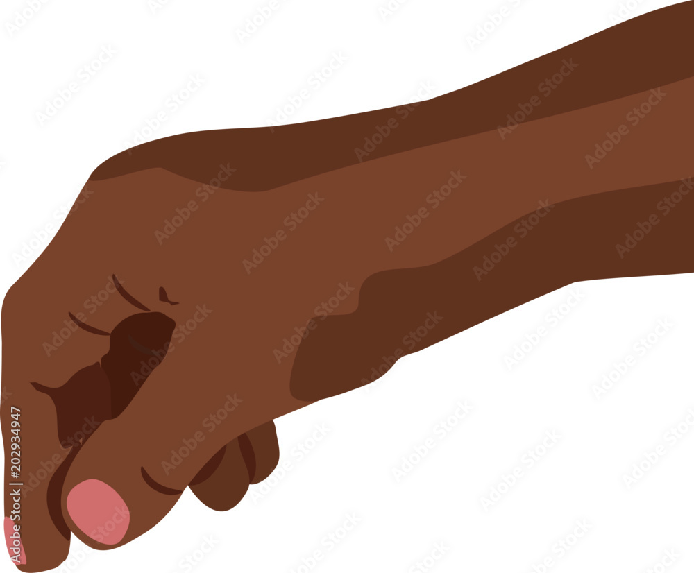 Vector Illustration of Hand bent down to pick or drop some object isolated on white background Vector Illustration of Hand bent down to pick or drop some object isolated on white background