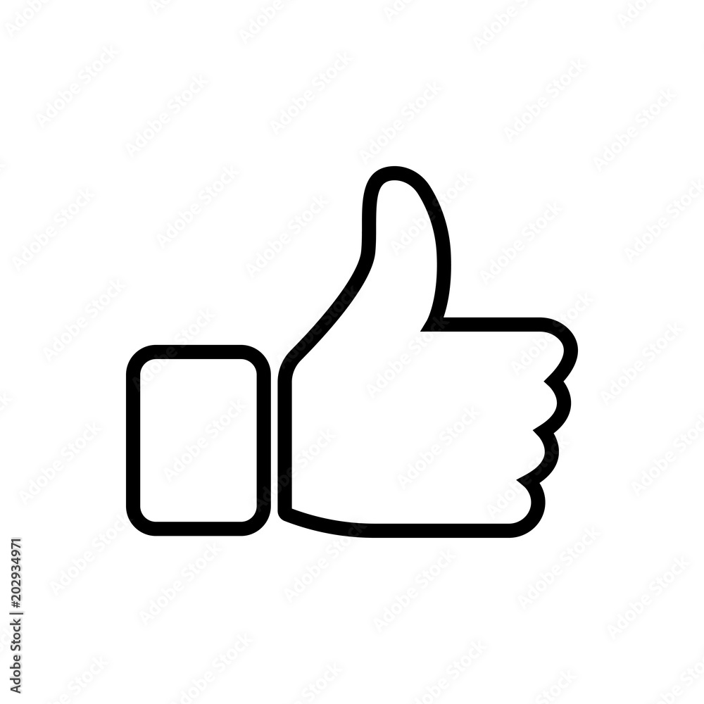 Like icon vector illustration isolated on white background. Finger up sign. Like icon vector illustration isolated on white background. Finger up sign.