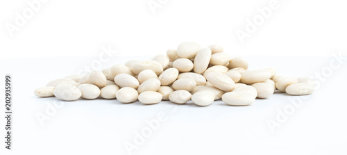 group white beans on a sack vegetarian food