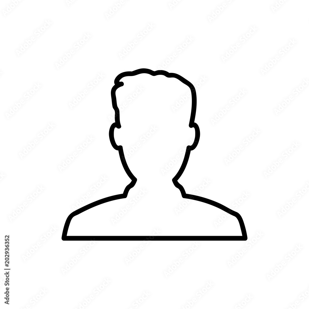 Male avatar icon suitable for info graphics, websites and print media and interfaces. Line vector icon.