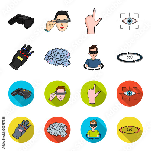 Technology, innovation, man, complemented .Virtual reality set collection icons in cartoon,flat style vector symbol stock illustration web.