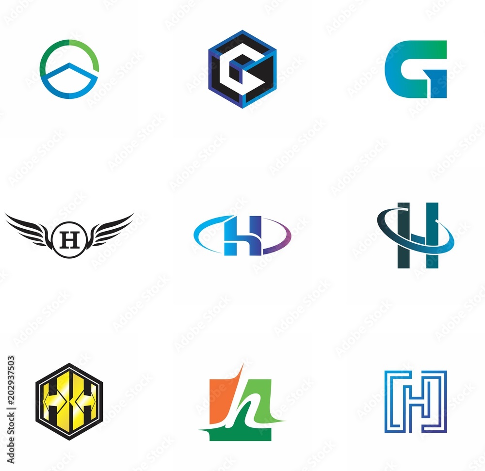 h, g, gh, letter logo design for company, idea, and trendy