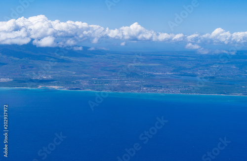 飛行機から見たオアフ島