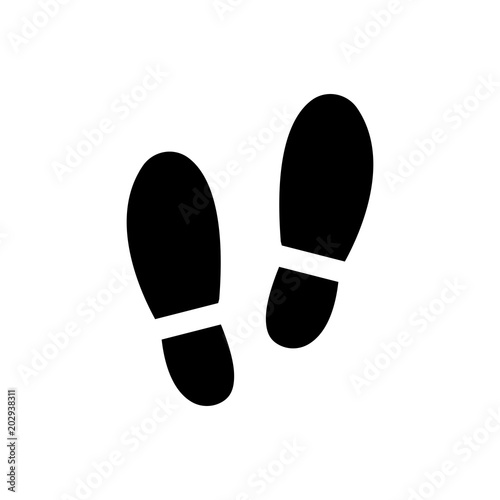 Trail shoes. Foot print icon vector illustration on white background..