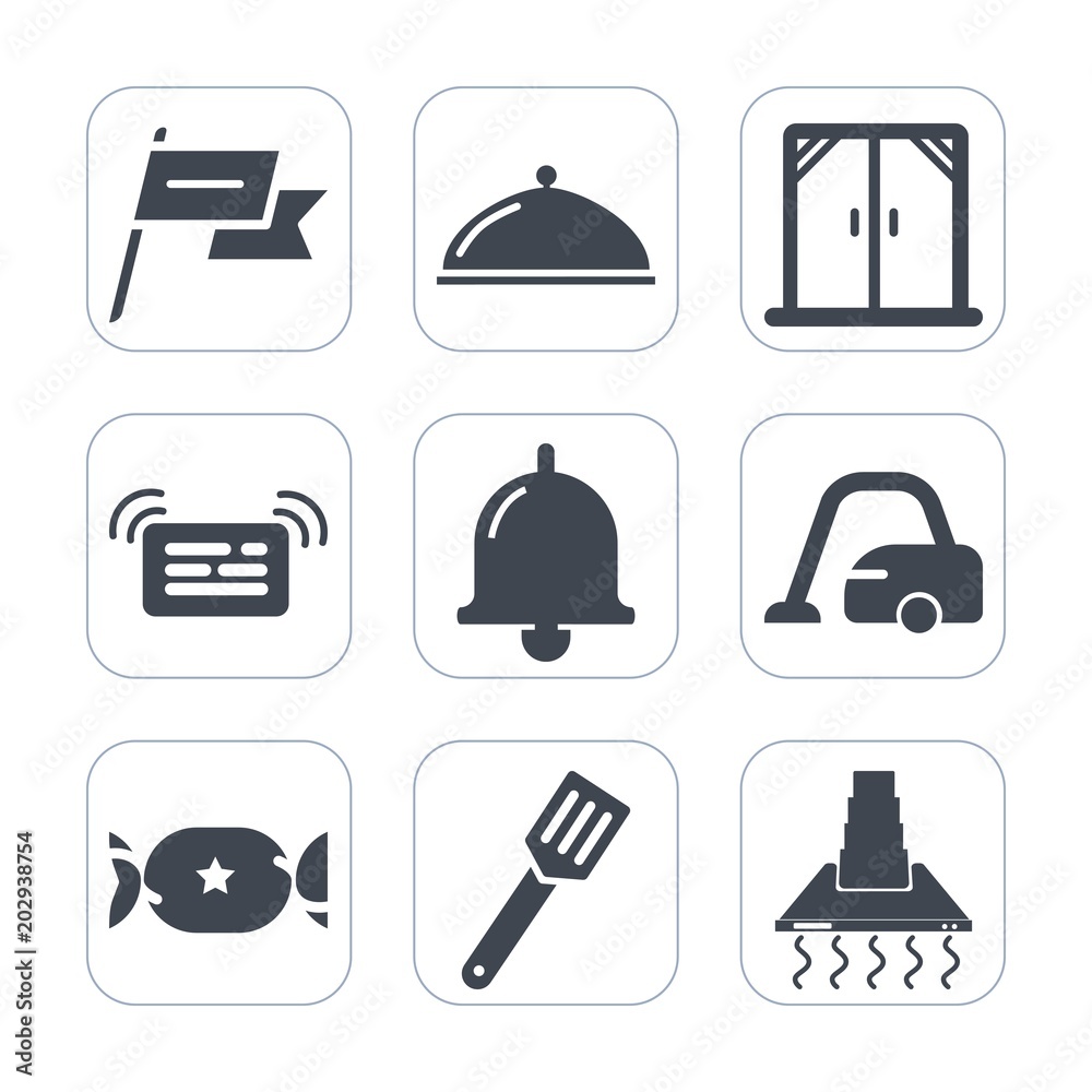 Premium fill icons set on white background . Such as internet, housework, emblem, candy, white, ring, domestic, alert, home, frame, kitchen, cooking, notification, button, dish, restaurant, room, pan Premium fill icons set on white background . Such as internet, housework, emblem, candy, white, ring, domestic, alert, home, frame, kitchen, cooking, notification, button, dish, restaurant, room, pan
