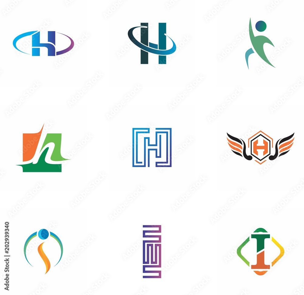 h, i, hi letter logo design for website, art, symbol, and brand h, i, hi letter logo design for website, art, symbol, and brand
