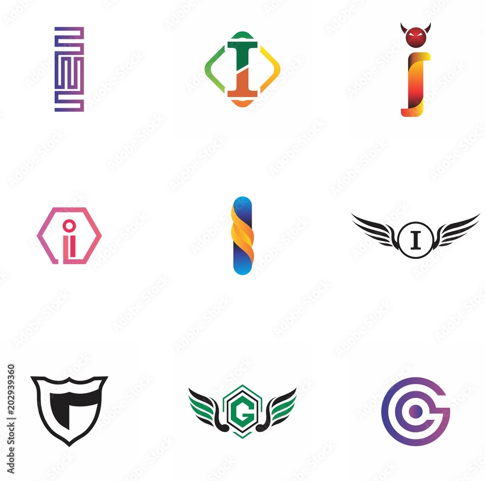 I, G, IG letter logo design for website, art, symbol, and brand