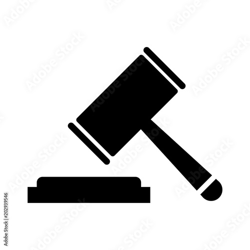 Hammer judge vector icon, flat design best vector icon