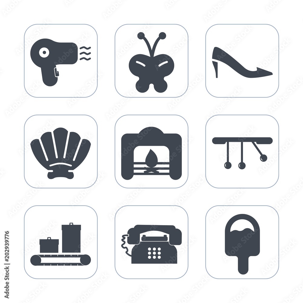 Premium fill icons set on white background . Such as wing, blue, sea, hair, snail, luggage, home, icecream, dryer, butterfly, beautiful, fireplace, nature, warm, fashion, shell, animal, white, high Premium fill icons set on white background . Such as wing, blue, sea, hair, snail, luggage, home, icecream, dryer, butterfly, beautiful, fireplace, nature, warm, fashion, shell, animal, white, high