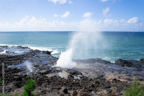 カウアイ島の潮吹き岩