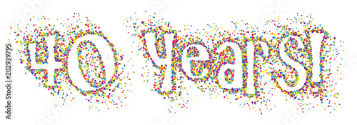 40 YEARS! colourful dots banner