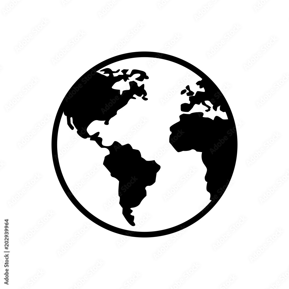 globe icon on the white background flat vector globe icon on the white background flat vector