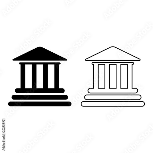 University  flat icon isolated on white background