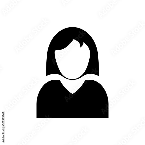 Female user account or user profile flat icon for apps and websites