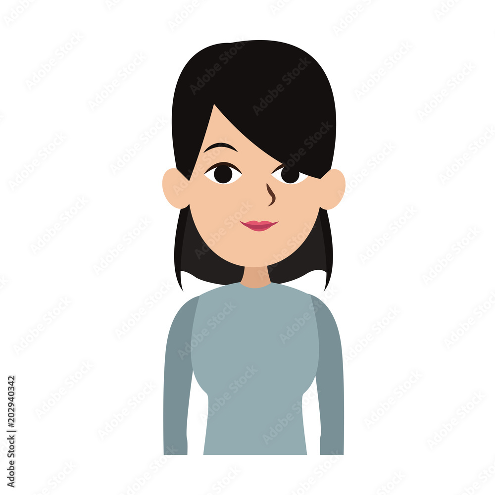 Young woman with casual clothes cartoon vector illustration graphic design