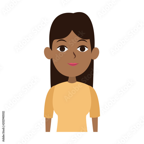 Young woman with casual clothes cartoon vector illustration graphic design