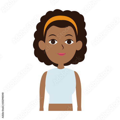 Young woman with casual clothes cartoon vector illustration graphic design