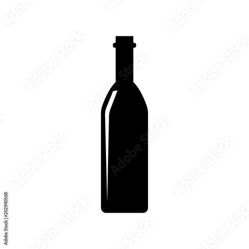 Wine bottle icon isolated on white background. Vector illustration.
