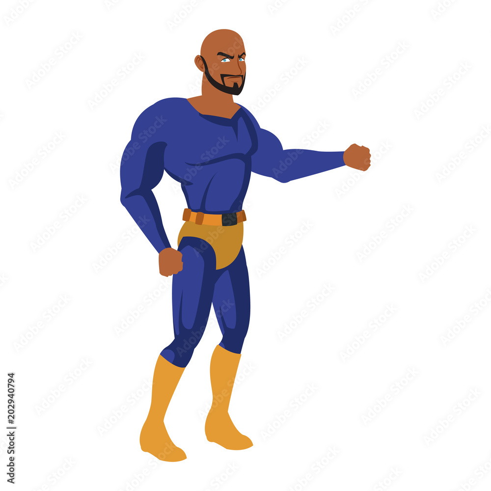 Male superhero cartoon vector illustration graphic design