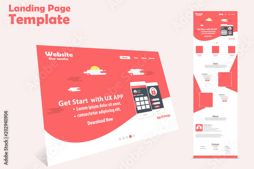 website landing page vector template design