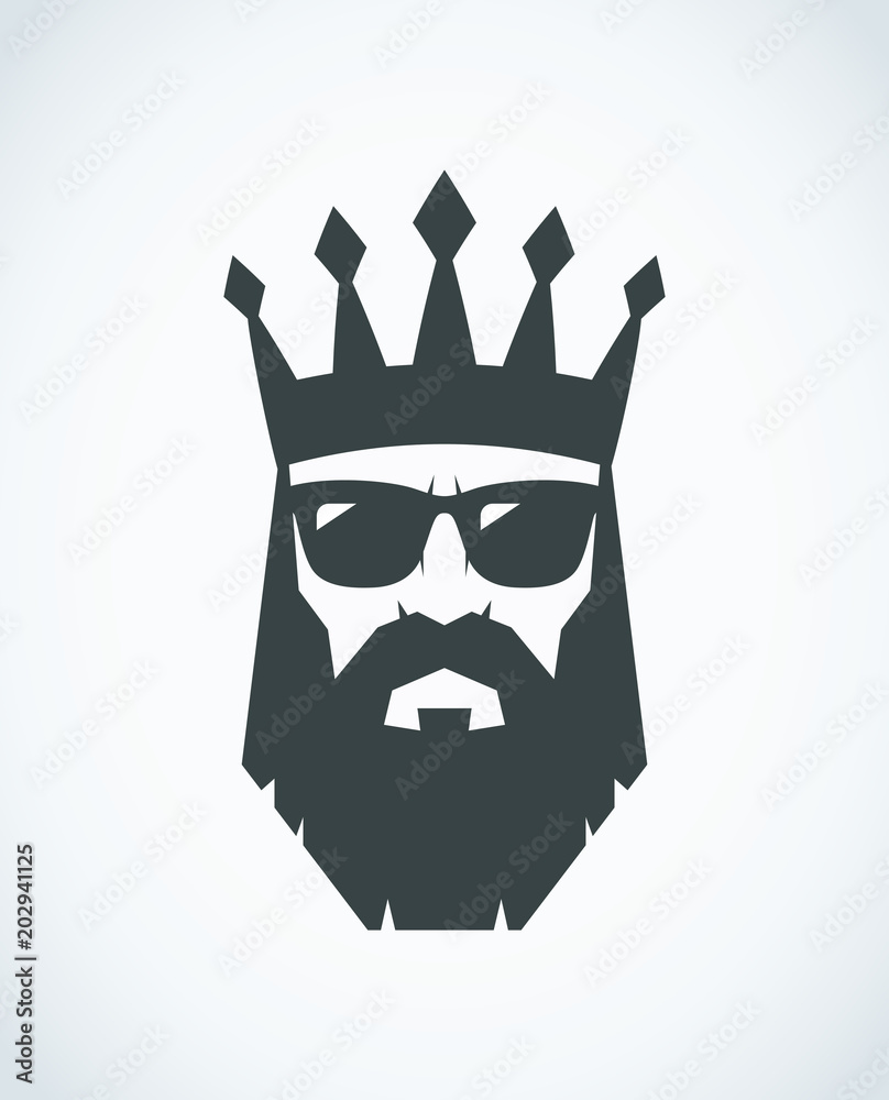 Fotografie Bearded king with a crown on his head
