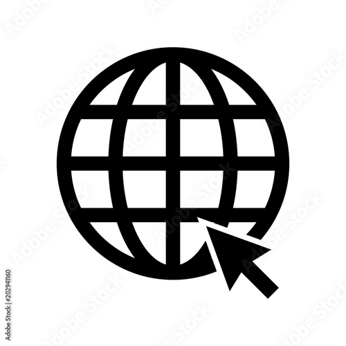 Click to go to website or internet line art icon for apps and websites