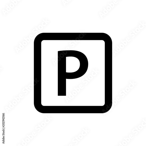 Car icon isolated, parking sign, car parking, valet. Flat design, vector image vector
