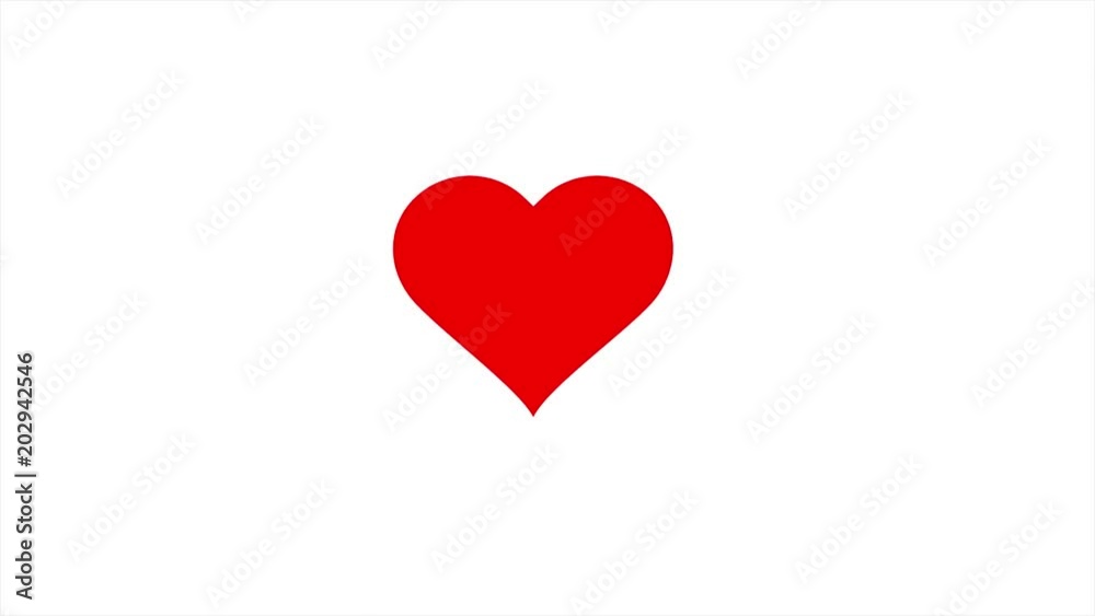 Red beating Heart. Animation loop on white, can be used for Valentines or Mothers Day or Health care concept.