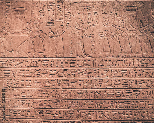 egypt hieroglyphs carved on the stone